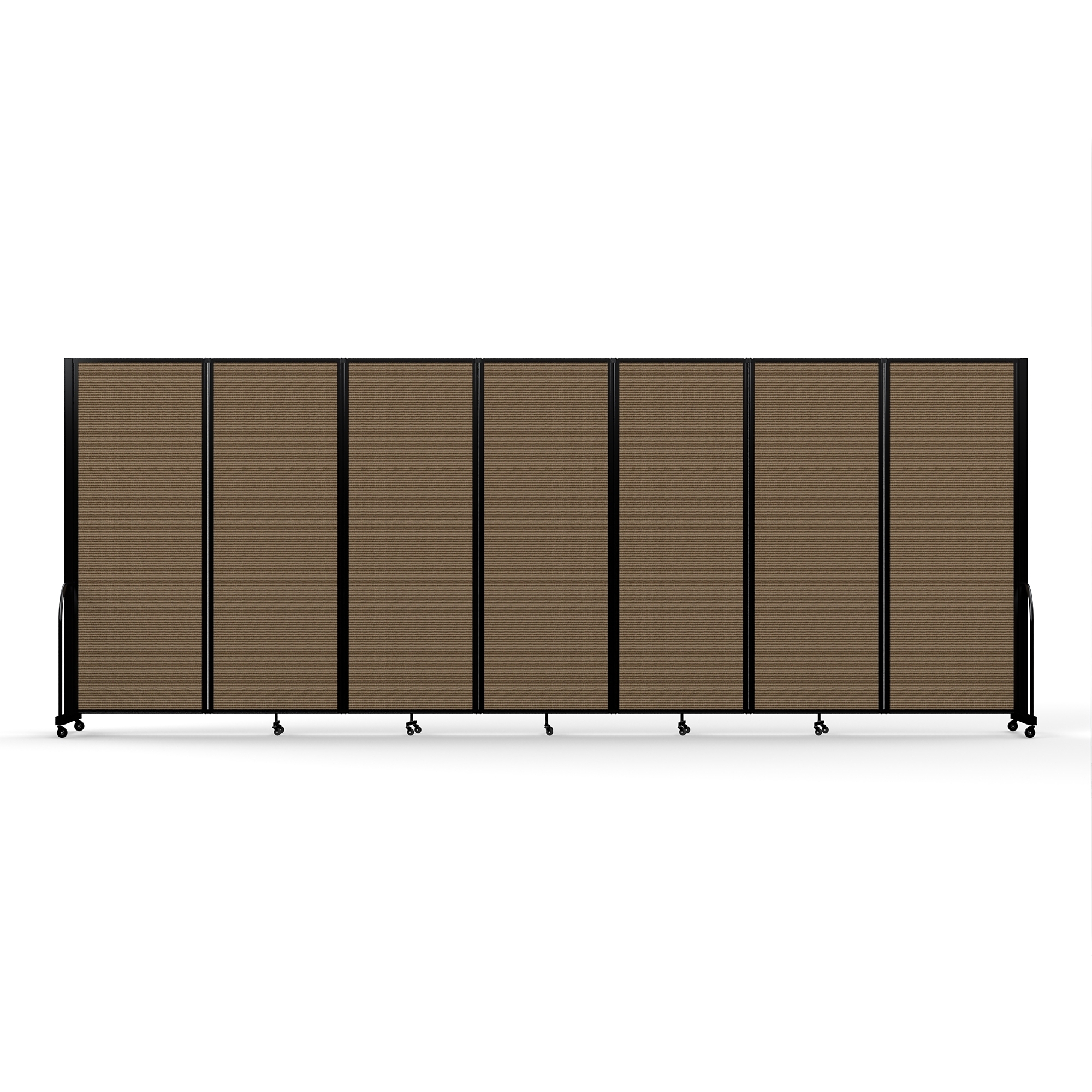 Screenflex Full Motion Divider — 7ft. 6in. x 19ft. 7in., Black Frame, Walnut, Model# FSH-767-B-DO